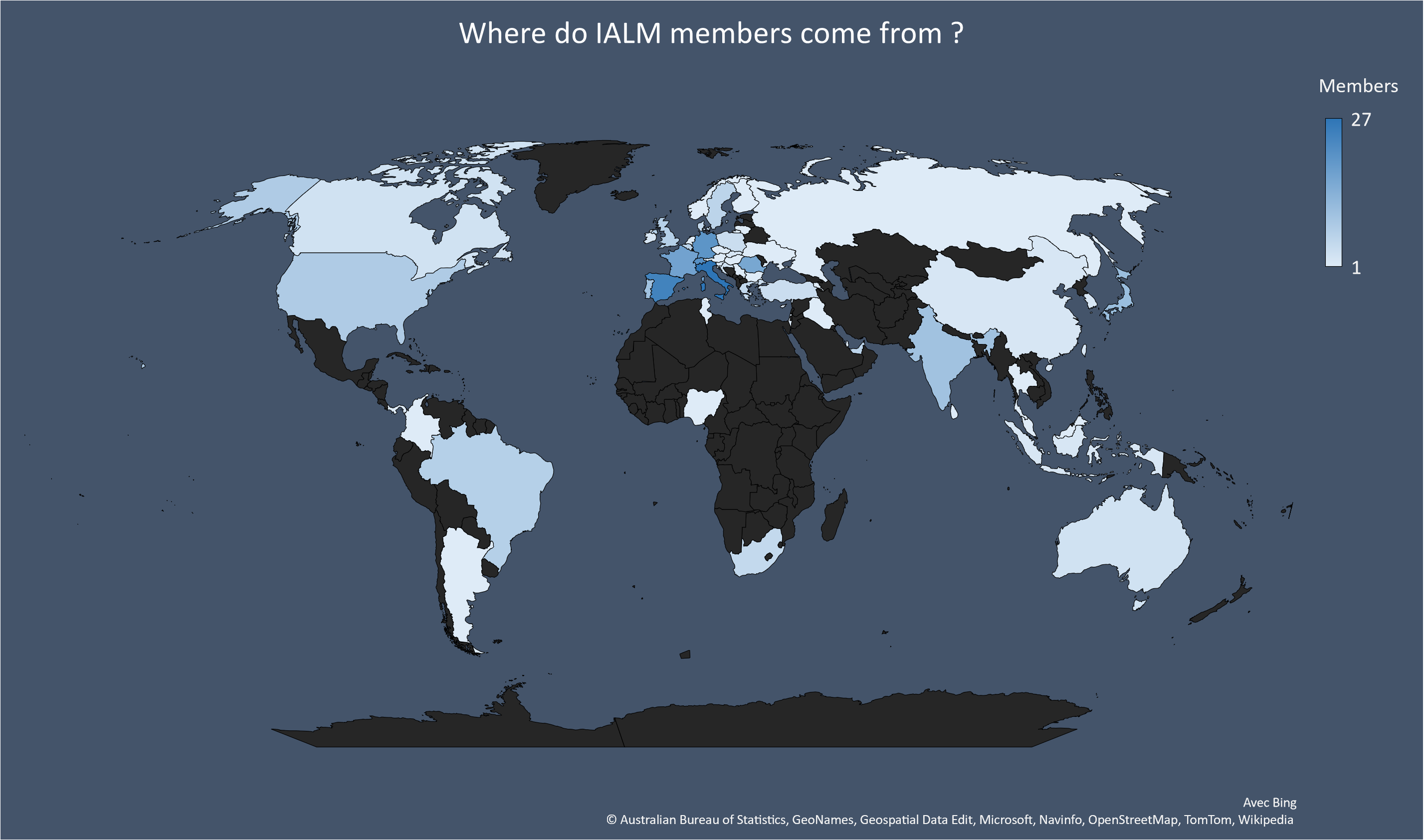 Contry Map of all IALM Members